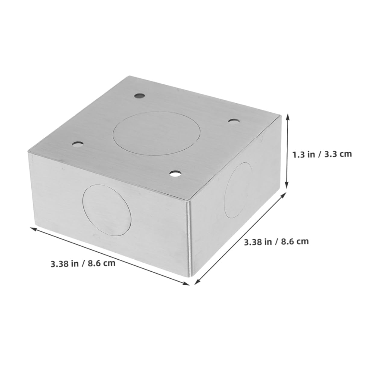 OSALADI Stainless Steel Surface Mount Box Metal Electrical Outlet Box Extender for Home Office Wall Socket Cover