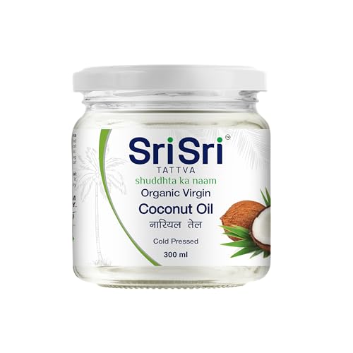 Image of Sri Sri Tattva Organic Virgin Coconut Oil, 300ml - Cold Pressed, Natural, Pure Coconut Oil for Healthy Hair and Skin Care