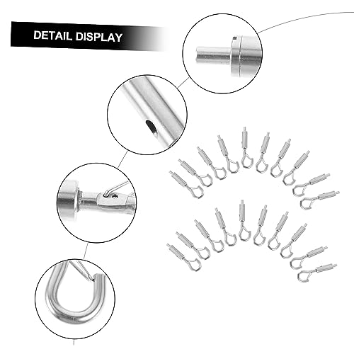 ABOOFAN 20 piezas tensor de cable con gancho para suspensión y accesorios de cable para uso interior y exterior miniatura 4