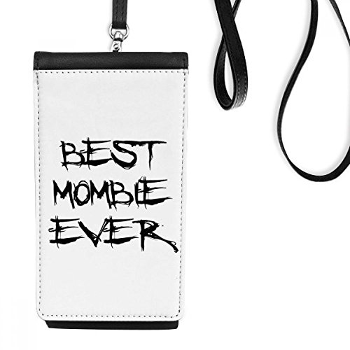 Sac téléphone Mobs Citations Famille en faux cuir noir porte-monnaie