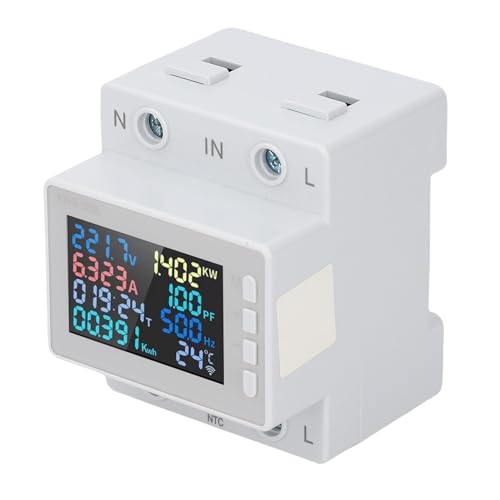 Medidor de energía monofásico Jectse con pantalla LCD a color de 63A para control del hogar