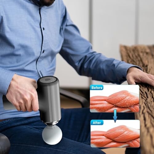 Image of Massager Machine for Pain Relief Mini Gun - Body, Neck, Shoulders, Back, Arms & Feet Massager- 6 Speed Settings -7 Type-C Charging for Muscle Pain Relief Recovery GT31