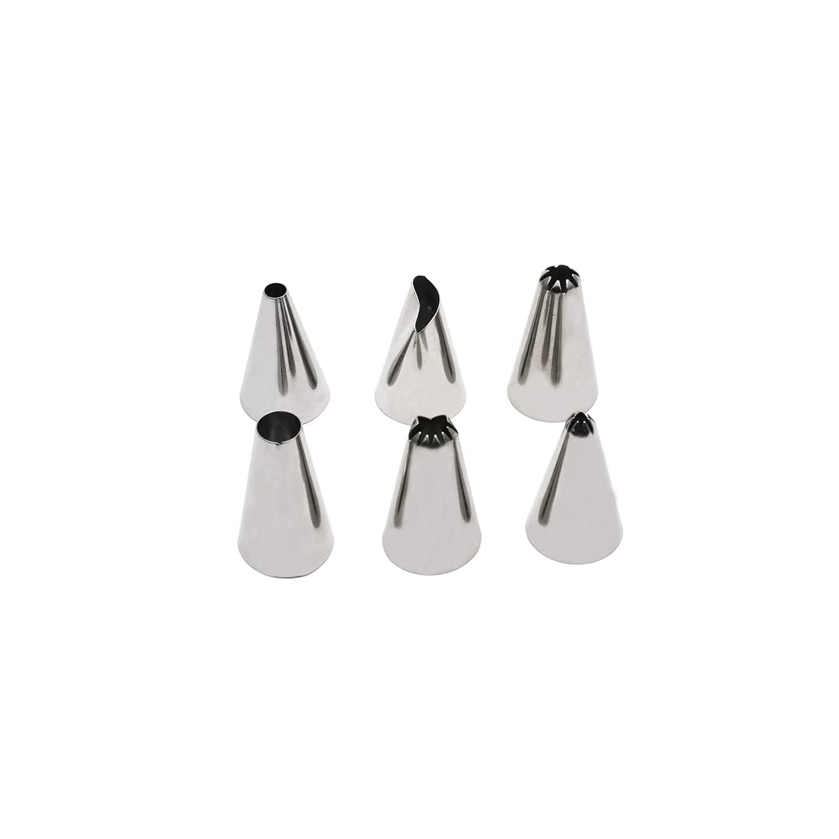 Zenker 44895 Lots de 6 douilles à pâtisserie en acier inoxydable, petit format, décoration gâteaux et cupcakes, pour poche à douilles, Acier inoxydable, Diamètre 1,​8 cm, Hauteur 3 cm