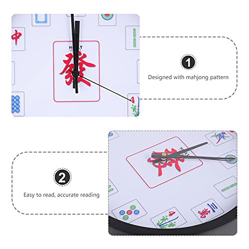 Winomo Cartoon Wall Clock Kids Cartoon Wall Clock Mahjong Design Wall Clock Mute Decorative Frameless Hanging Clock For Living Room 10 Inches Not Included Battery Livingroom Alarm Clock #TOP7