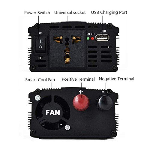 Onduleur pure sinus voiture convertisseur 12V 220V pour charger vos appareils en camping car - 4