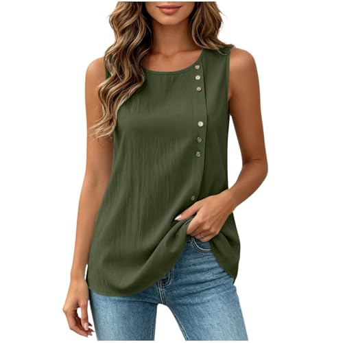 Débardeur femme chic col rond sans manches en tissu basique doux
