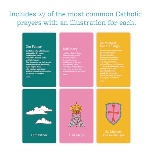 My Catholic Prayer Ring Cards - 27 Brightly Illustrated Prayer Cards with 1.5" Metal Ring - 2.5" x 4" Rounded Corners Religious Cards - Ideal Teaching Gift for Catholic Family - Thumbnail 3