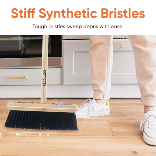 Image of Superio Home, Kitchen Broom Head - Household Easy Sweeping Broom - Tampico /Synthetic Bristles - All Purpose