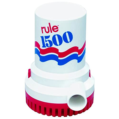 Rule High-Performance 1500GPH, 24 Volt Water Pump for Boats - Bilge Pump with Pressure Switch, Submersible Pump, and Float Switch - Ideal for Marine Accessories, Boating supplies, and Bilge Pumps