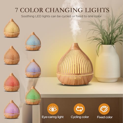 Diffuseur huiles essentielles electrique ultrasonique 400ml Cozary LED
