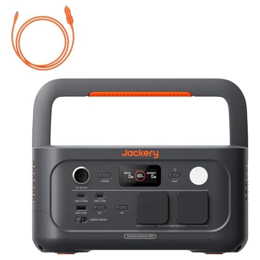 Jackery Explorer 500 V2 Tragbare Powerstation mit 12V KFZ-Ladekabel, 512Wh Solargenerator 230V/500W (Spitze 1000W) mit Schnellladung, LFP-Akku Solargenerator für Camping, Wohnmobil, Notfälle