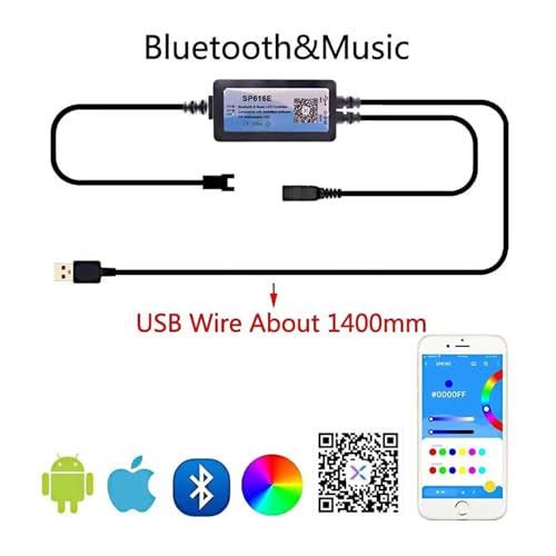 Contrôleur de Pixels LED 5V USB SP616E évite la fatigue visuelle PC