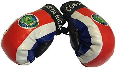 Flag Mini Small Boxing Gloves to Hang Over Car Automobile Mirror – Americas(1-Pack, Country: Costa Rica 2) image 2
