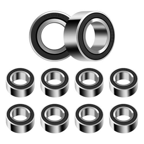 ANGEEK 10 Stück 6800-2RS Kugellager 10 mm x 19 mm x 5 mm,Vorgeschmiert,Doppeldichtung, 6800RS Rillenkugellager