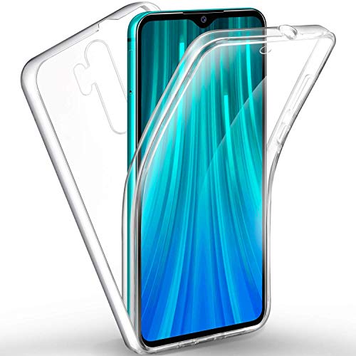 Jingcheng Funda Xiaomi Redmi Note 8 Pro, Ultra Slim Doble Cara Carcasa Protector Transparente TPU Silicona + PC Dura Resistente Anti-Arañazos Protectora Case Cover para Xiaomi Redmi Note 8 Pro