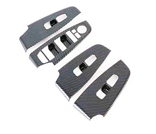 Momoap/Carbon Fiber Style Interior Window Switch Panel Cover Tirm for Kia Seltos 2020-2021