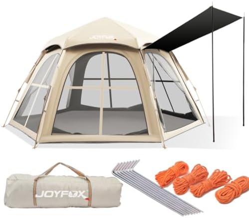 JOYFOX Barraca de Camping 2025 Automática Hexagonal para 6 a 8 Pe...