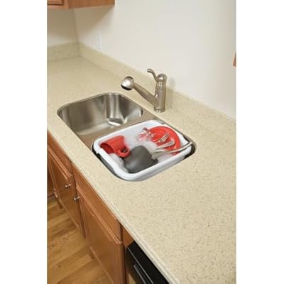 Rubbermaid 15 White Dishpan, 15.6 Qt, 15.23 x 12.46 x 7.8