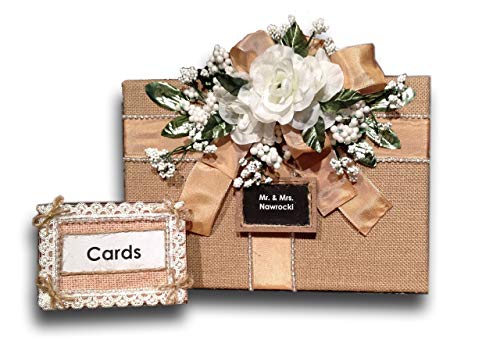 Rustic Handmade Burlap Wedding Card Box, custom, personalized