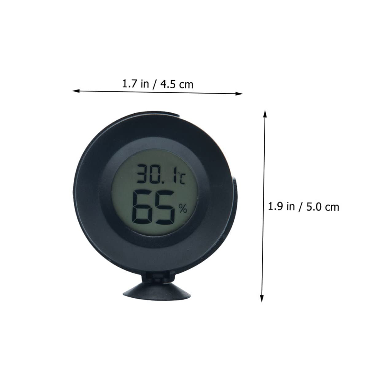 POPETPOP Reptile Hygrometer Humidity Meter for Turtle Box Sturdy Electronic Thermohygrometer Accurate Temp Humidity Suction Cup Mount