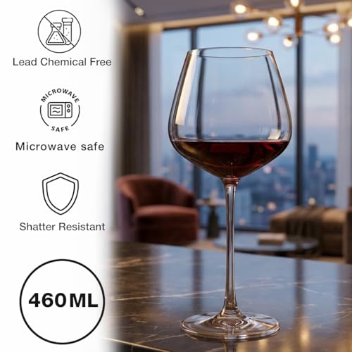 Image of BLACKCARROT Wine Glass Set of 6 | 590ml Premium Lead-Free Glassware
