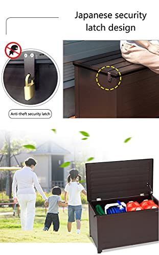 wasserdichte Box Truhe abschließbar, Garten Aufbewahrungsbox, Gartenbox Aufbewahrung Wasserdicht Sitzbank mit Stauraum… – Bild 6
