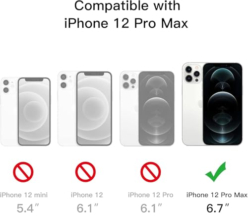 Image of Magnetic Silicone Case for iPhone 12 Pro max Compatible with MagSafe, Shockproof Phone Bumper Cover, Anti-Scratch Clear Back (Clear)