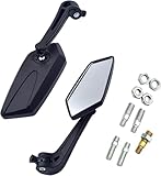 Lusfcnze 2 PCS Universal Motorcycle Rear View Mirrors with Installation Bolts, Convex Handlebar Mount Side Mirror Compatible with Scooter, ATV, Dirt Bike and Cruiser (Black)