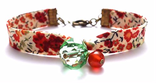 Les Bijoux Acidulés - Bracelet Fantaisie Femme Tissu Fantaisie Tissu Liberty Coquelicot Cover