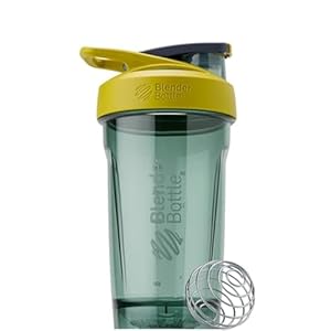 BlenderBottle Strada Shaker Cup, Wire Mixball For Protein Shakes and Pre Workout, 710ml, Yellow