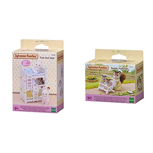 SYLVANIAN FAMILIES Triple literas (Epoch para Imaginar 4448) + 4533 Carrito para Gemelos [Importado de Alemania]