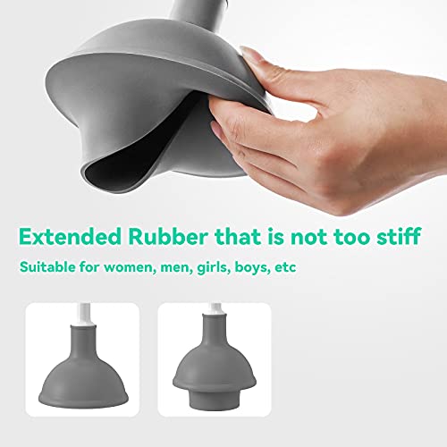 Mibio Toilet Plunger And Brush, Bowl Brush And Plunger Combo With Holder For Bathroom Cleaning, 2-In-1 Heavy Duty Plunger Set With Powerful Pump & Unique Water Storage Design(White, 1 Set) #TOP4