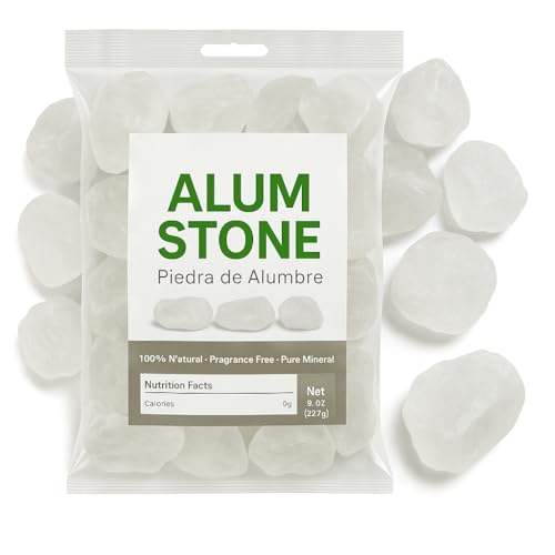 Premium Quality Large Alum Stone Natural Crystal Deodorant & Antiperspirant | Multi-Purpose Shaving Stone for Skin Care & Healing | Piedra de Alumbre (4oz)
