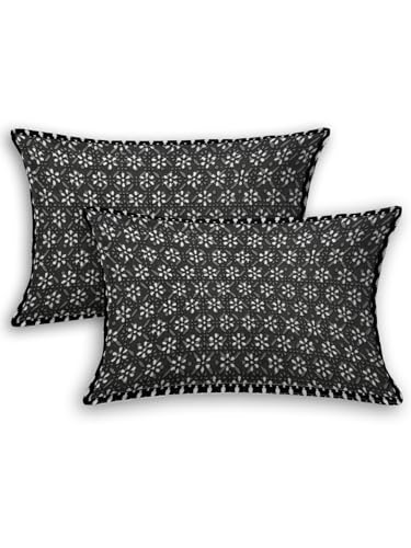 Image of LIVING ROOTS Jaipuri Hand Block Print King Cotton Bedsheet 86 * 104 inches (7 * 8.5 feet) with 2 Pillow Cover | 210 TC | Rich Fast Colour with No Colour Bleeding | (037-B)