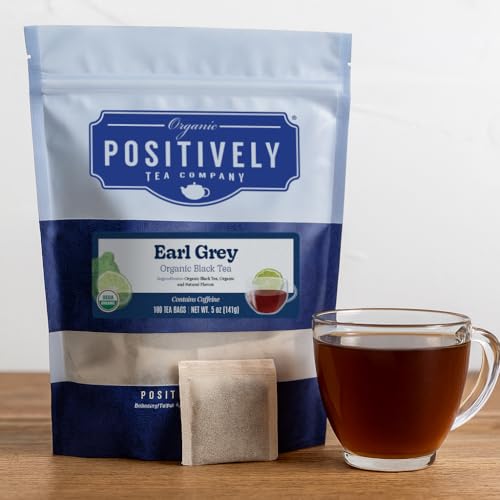 Image of Organic Positively Tea Company, Earl Grey Black Tea Bags, 100 Count