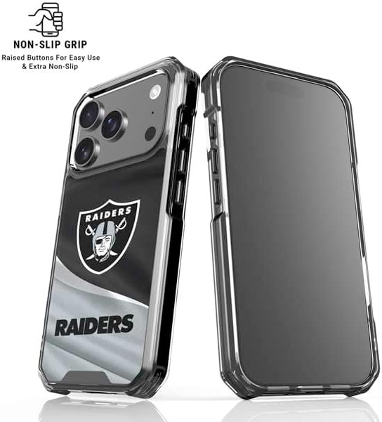 Skinit Clear Phone Case Compatible with iPhone 17 Pro Max - Officially Licensed NFL Las Vegas Raiders Design