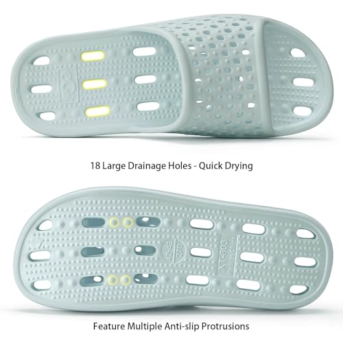 Image of Xomiboe Shower Shoes Men Quick Drying Women Shower Sandals Non-Slip Comfortable House Slippers Bathroom Hotel Flip Flops Slides With Students Gym
