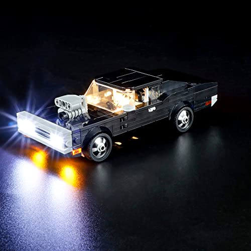 GEAMENT LED Light Kit Compatible with LEGO Fast & Furious 1970 Dodge Charger R/T - for Speed Champions 76912 Model Set (Lego Set Not Included)