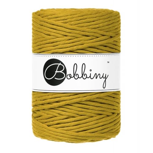 Bobbiny Cordon macramé simple épaisseur XXL 5 mm (jaune épicé) 100 m