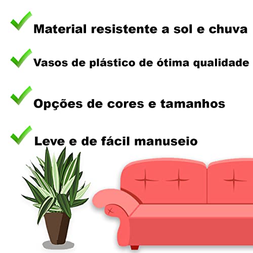 Vaso Grande Coluna Quadrado Rattan Para Flores E Plantas 28l