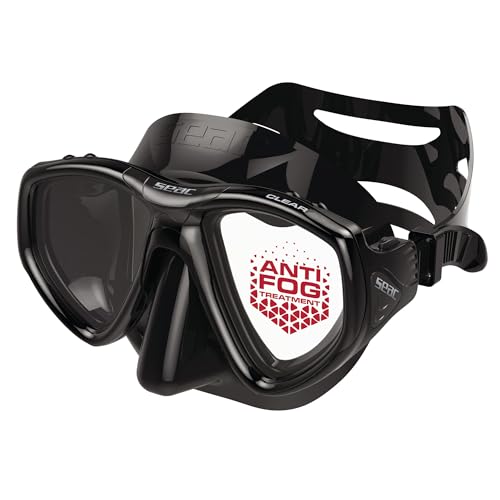 SEAC Clear – Máscara de buceo de silicona con doble lente y tratamiento antifog miniatura 1