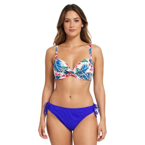 idolika - Bikini Mujer - Bikinis Mujer - Bikinis con Relleno, Tirante Ajustable y Anudado en Espalda (FR/ES, Números, 48, 50, Regular, Regular, Azul)
