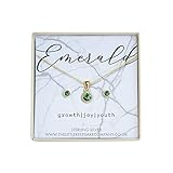Set de regalo de piedra natal de oro amarillo vermeil - esmeralda