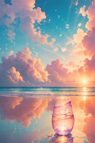 Peinture Diamant Scène Plage 80x110cm : Anti-Stress et Déco Murale