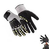 Guantes de Seguridad Protección Nudillos Puño Trabajo Mecánico Industrial Multipropósito Anticorte Antideslizante (1,...