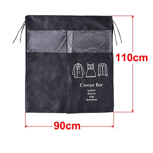 EXLECO Copertura Appendiabiti 90 × 110 cm Nero