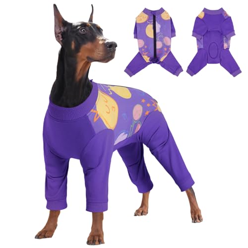 Kuoser Recovery Suit for Dogs, Female Male Dog Surgical Recovery Suit After Surgery, Dog Pajamas for Small Medium Large Dogs, 4 Leg Sleeve Pet Puppy Pjs Onesie for Shedding Abdomen Wounds Sk