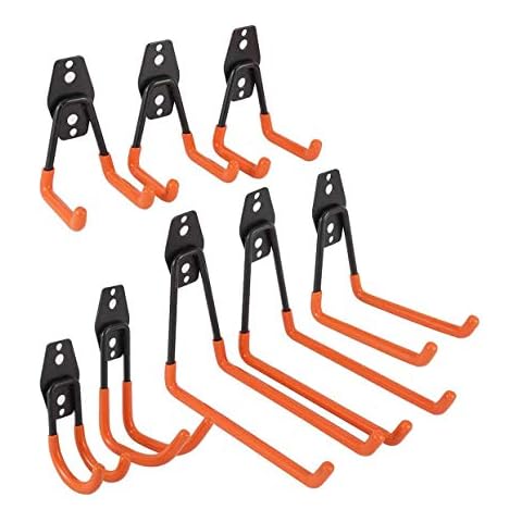 Garage Hooks, Dyna-Living Heavy Duty Garage Storage Hooks Wall Mount Tool Storage Hooks Utility Double Hooks for Bike, Home Chair Ladder, Organizing Power Tools, Bulk Items (pack of 8) Cover