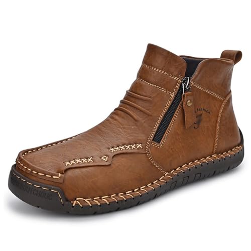 Ailongcity Mens Boots, Ailongcity Mens Shoes Orthopedic, Handmade Cowhide Orthopedic Durable Waterproof Non-Slip No Glue Boots
