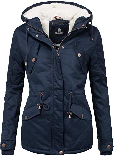 Preisvergleich Produktbild MARIKOO Damen Winter Jacke Baumwolljacke Kurzmantel Manolya Blau Gr. XS